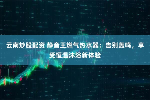 云南炒股配资 静音王燃气热水器：告别轰鸣，享受恒温沐浴新体验